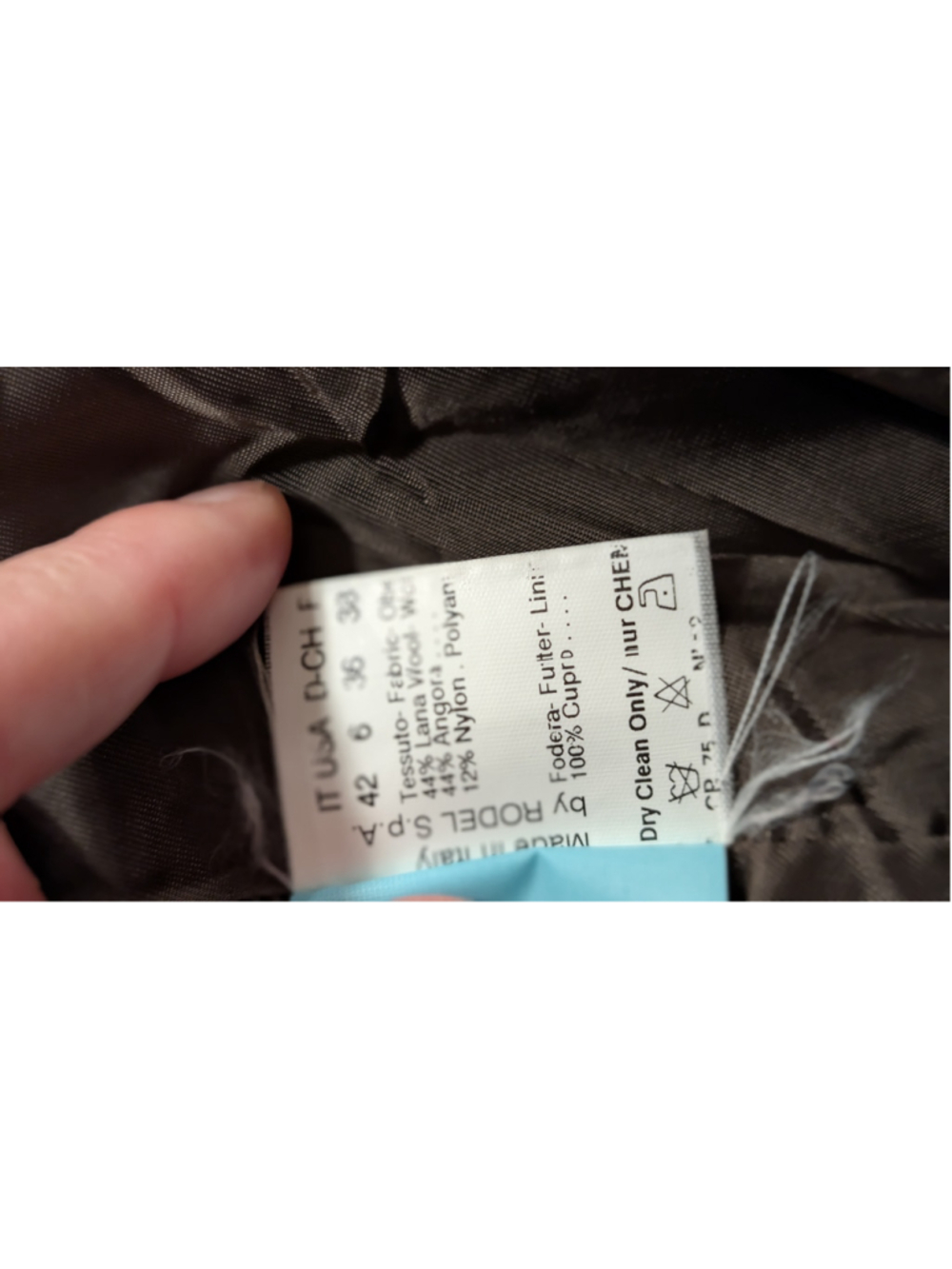 Vintage Cinzia Rocca Loro Piana Wool Angora Coat Brown Italy Sz 6 - Picture 13 of 15